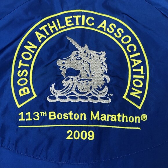 Adidas Womens Boston Marathon 2009 Blue Embroidiered Zip Jacket Size Medium - Picture 10 of 11